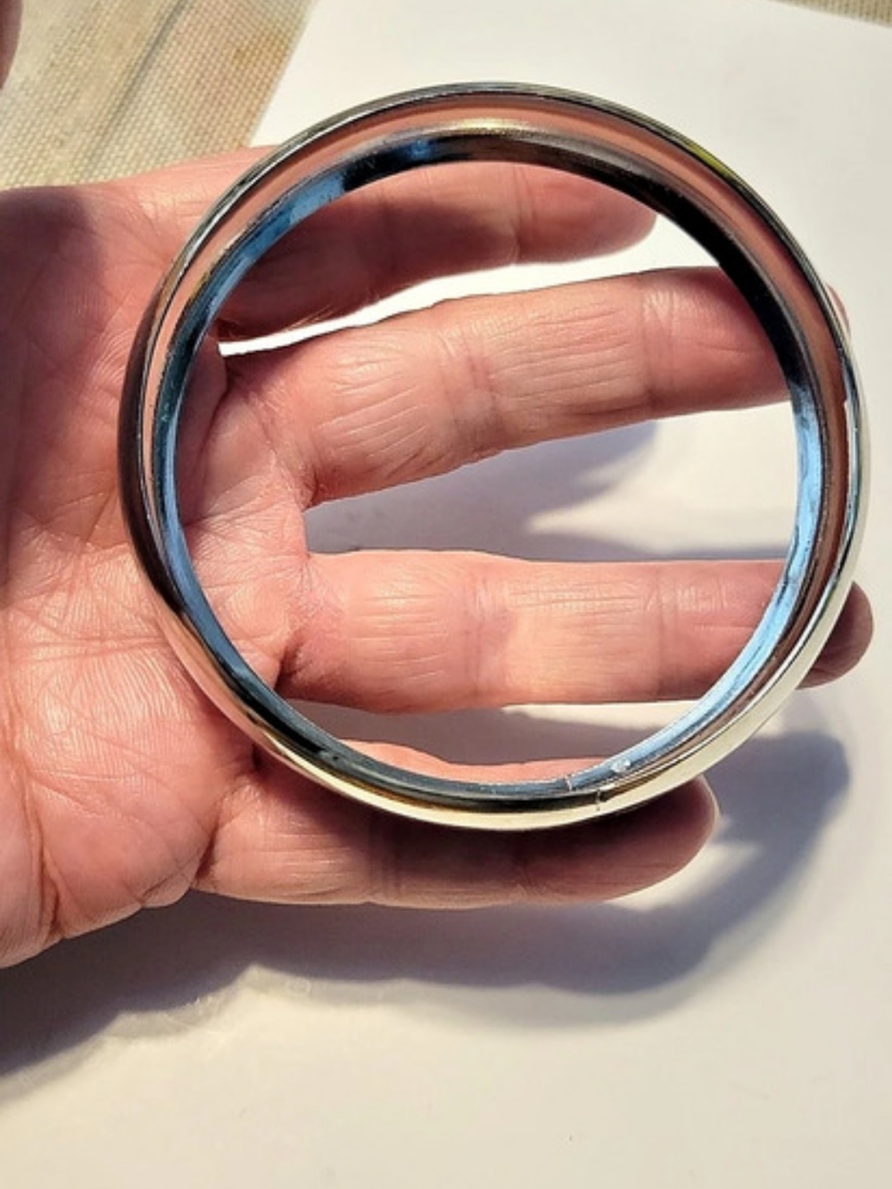 Silver-Tone Polished Bangle Bracelet Like New